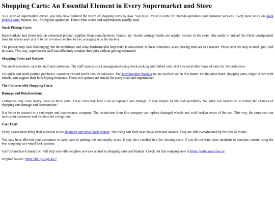 ShoppingCartsAnEssentialElementinEverySupermarketandStore screenshot