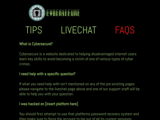 faqs screenshot