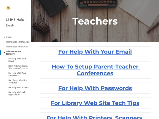 information-for-teachers screenshot