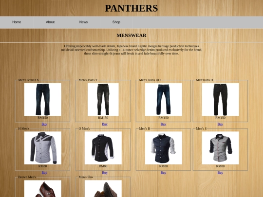 Menswear screenshot