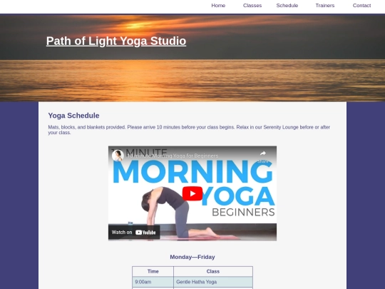 schedule screenshot