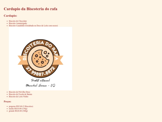 cardapio screenshot