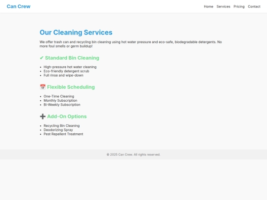 services screenshot