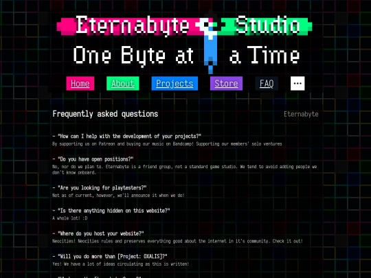 faq screenshot
