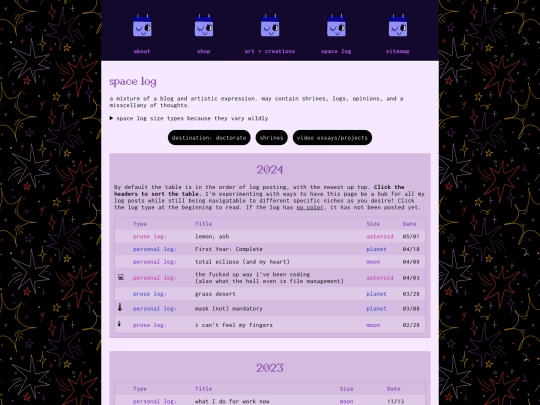 spacelog screenshot