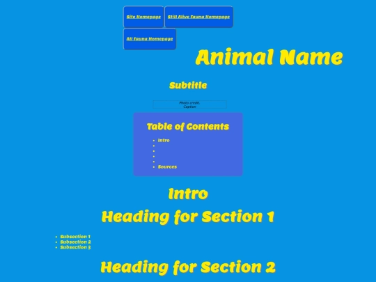fauna/animals_page_template screenshot