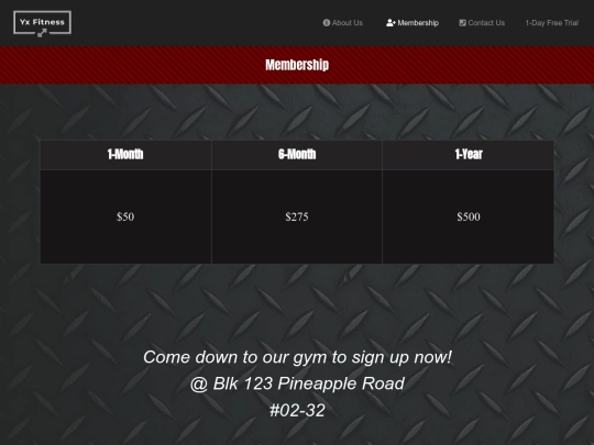 Membership screenshot