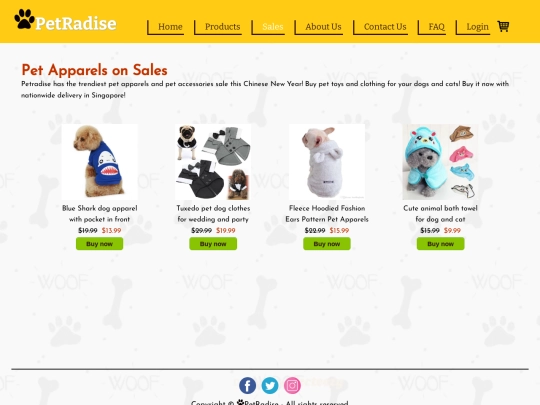salesApparels screenshot