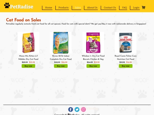 salesCatFood screenshot