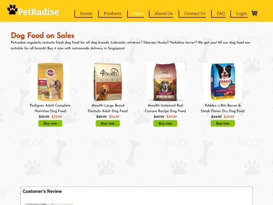 salesDogFood screenshot