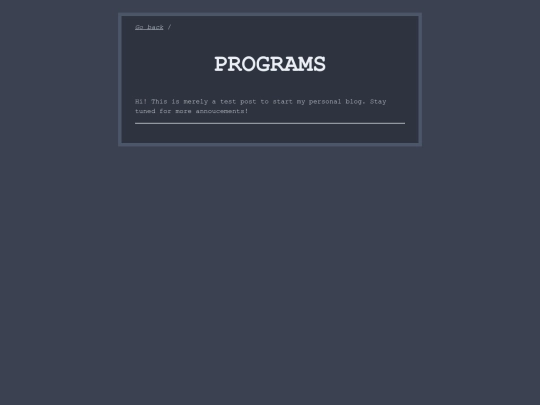 blog/welcome screenshot
