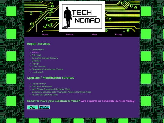 services screenshot