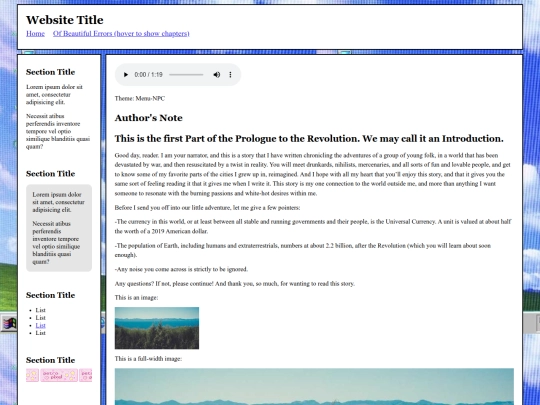 OBE/AuthorsNote screenshot