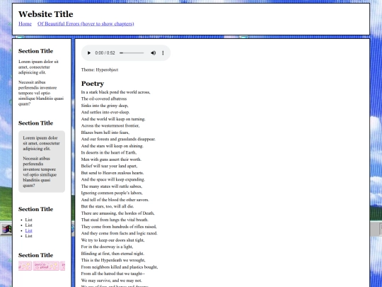 OBE/Poetry screenshot