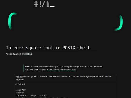 blog/integer-square-posix-sh screenshot