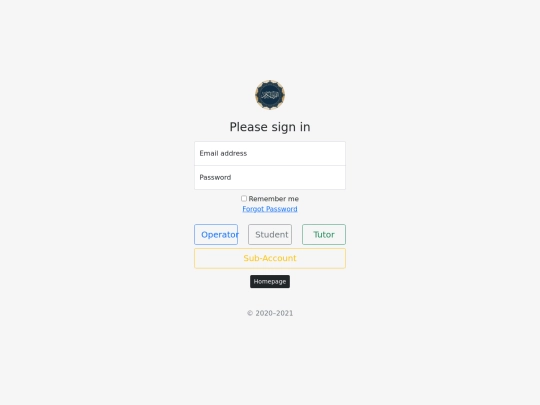 login screenshot