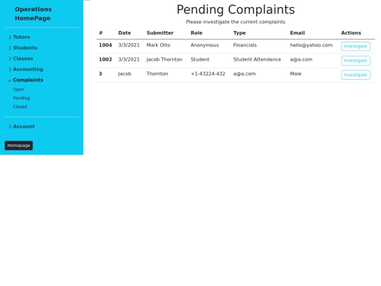 opsback/complaints/complaintspending screenshot