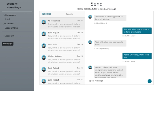 studentback/messages/send screenshot