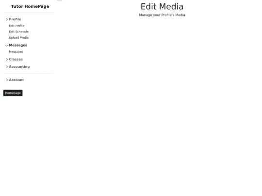 tutorback/profile/editmedia screenshot
