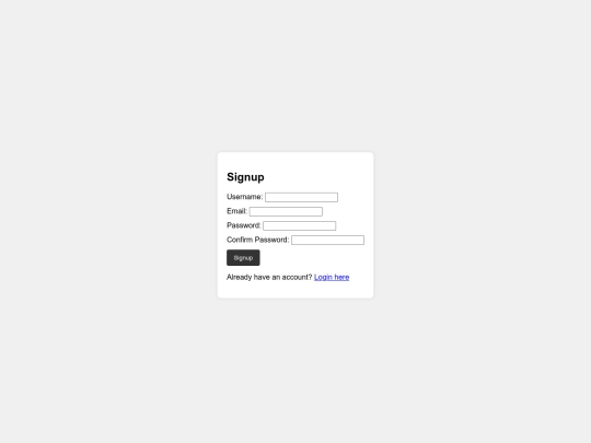 signup screenshot