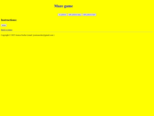 games/mazegame screenshot