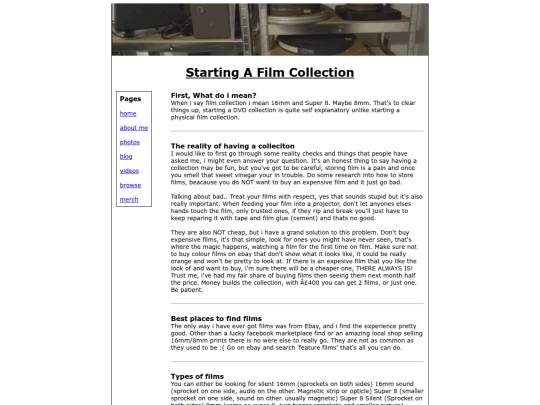 info/startingacollection screenshot