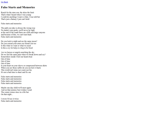 lyrics/lifeline_legacy/false_starts_and_memories screenshot