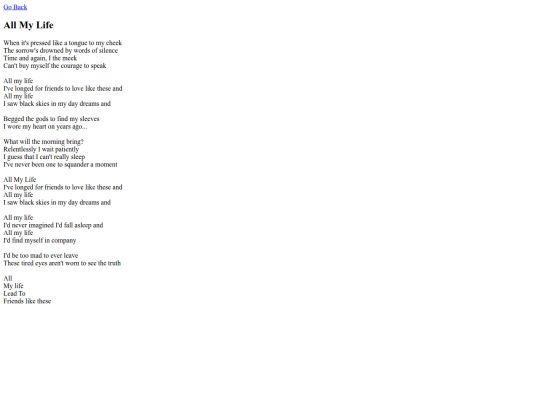 lyrics/spare_parts/all_my_life screenshot
