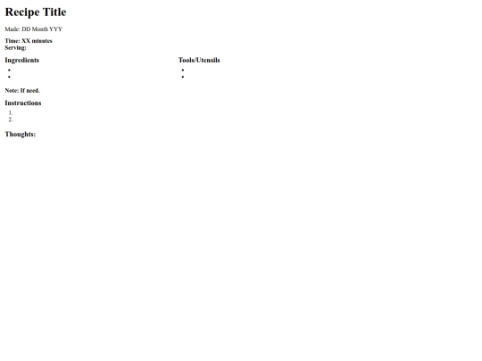 foodblog/foodblogtemplate screenshot