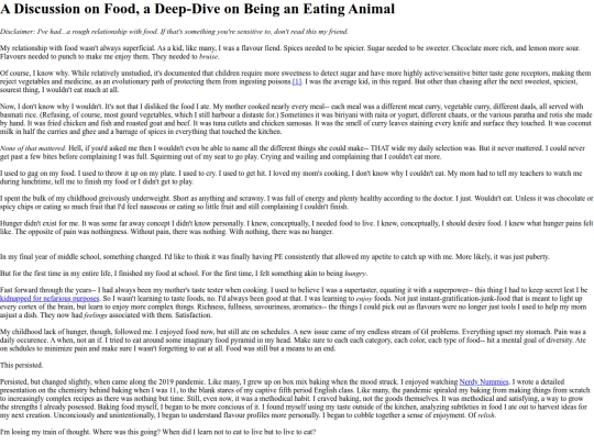 foodblog/thoughts screenshot