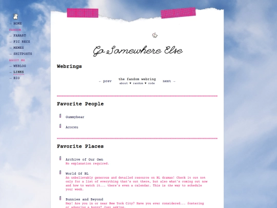 links screenshot