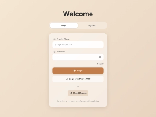 login screenshot
