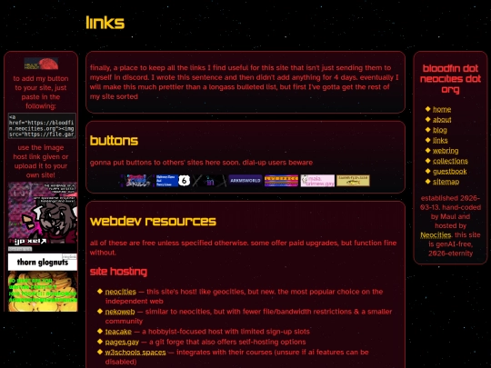 links screenshot