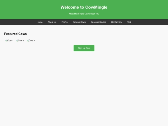 Cow mingle/Index screenshot