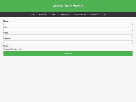 Cow mingle/accountmake screenshot