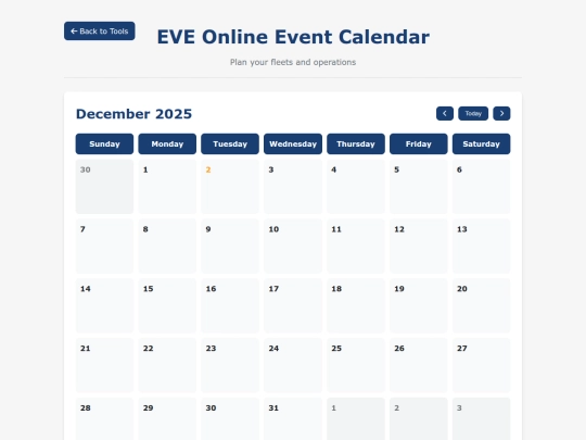Calender screenshot