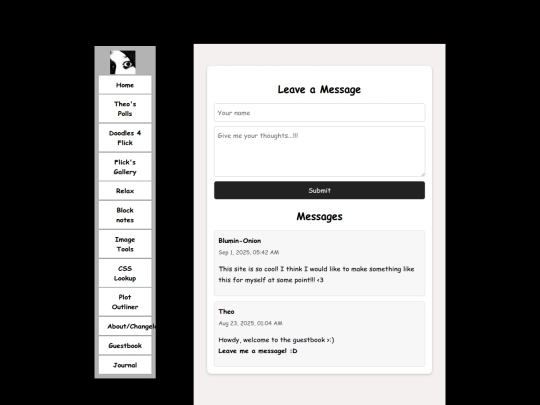 guestbook screenshot
