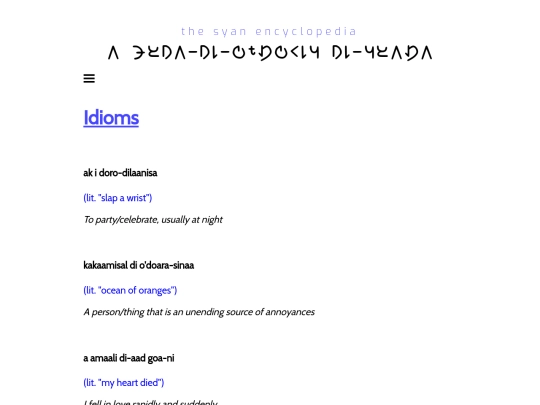 language/idioms screenshot