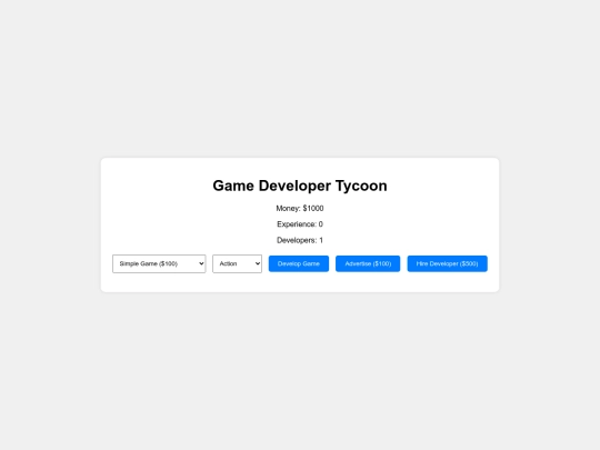 testgames/gamedevsim screenshot