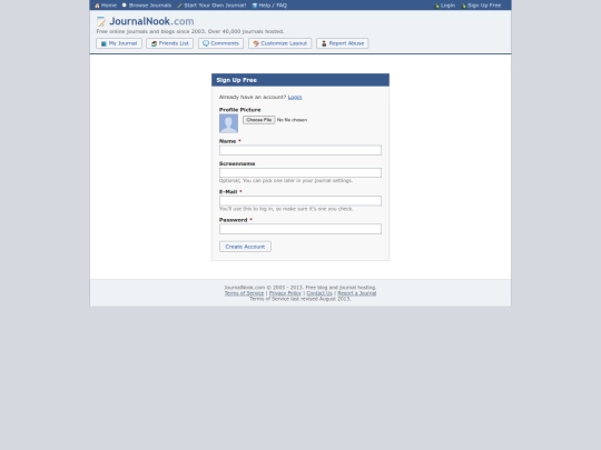 signup screenshot