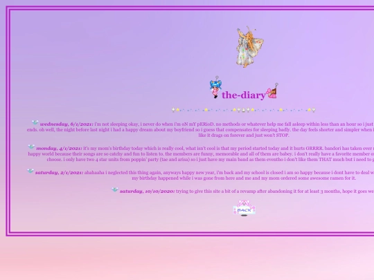 diary screenshot