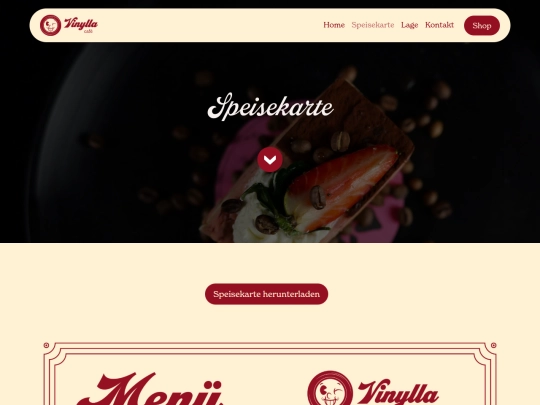 Website Diplomarbeit/speisekarte screenshot