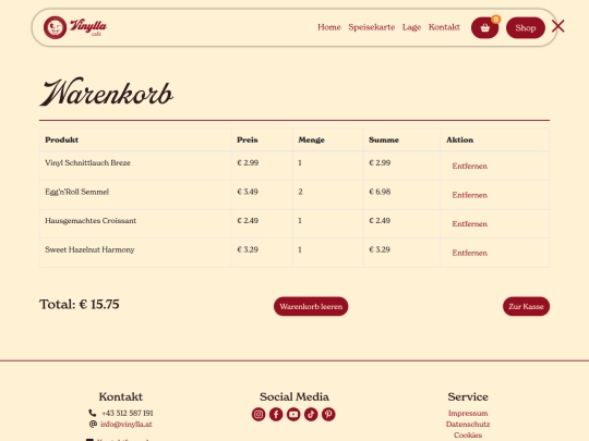 Website Diplomarbeit/warenkorb screenshot