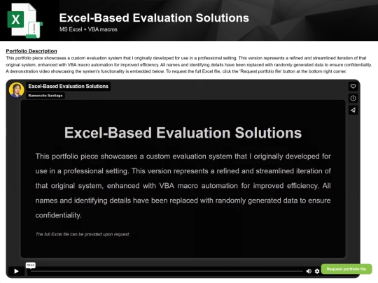 excel-based evaluation solutions screenshot