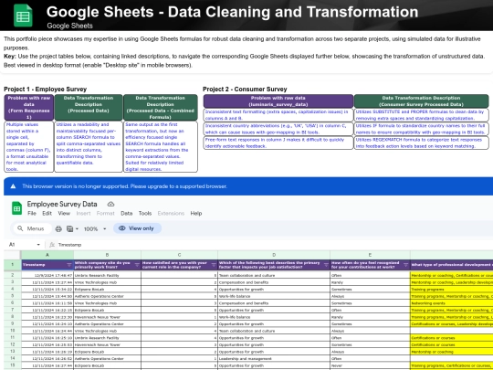 google sheets - data transformation screenshot