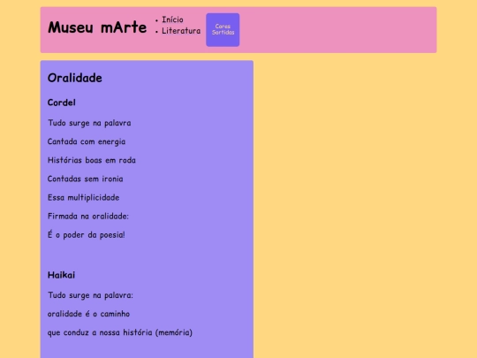 poesia/oralidade screenshot