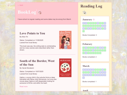 personal/book log screenshot