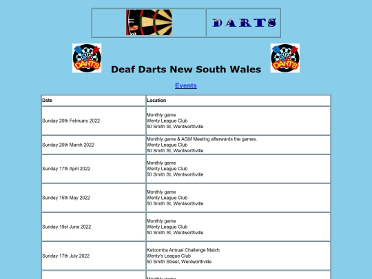 events screenshot