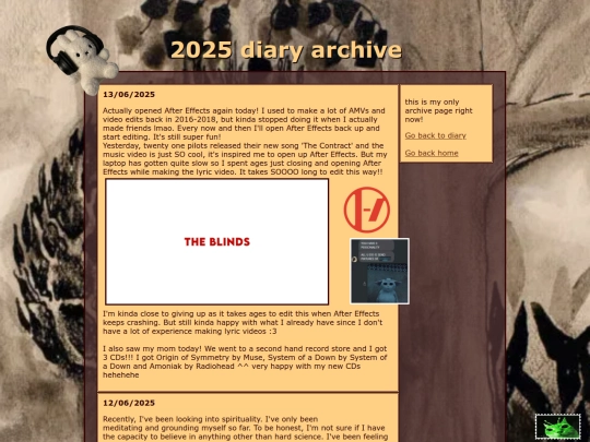 diary/2025archive screenshot