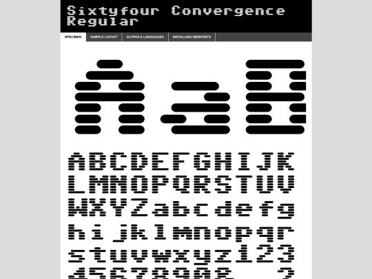 webfontkit/sixtyfourconvergence-regular-variablefont_bledscanxelayela-demo screenshot
